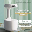 Difusor de Ar Ultrassônico - Anti Gravidade Gotas D'água - Com Relógio Digital Led