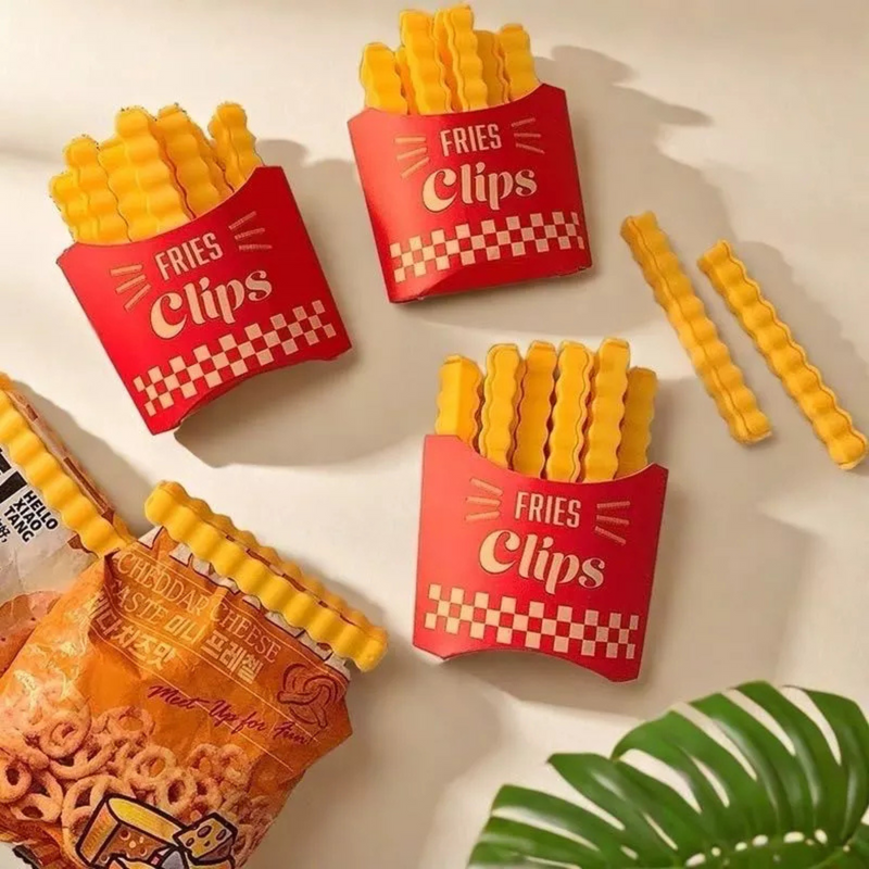 Conjunto de Prendedor de Saco Modelo Batata Frita – Vedação para Embalagens 12 unidades