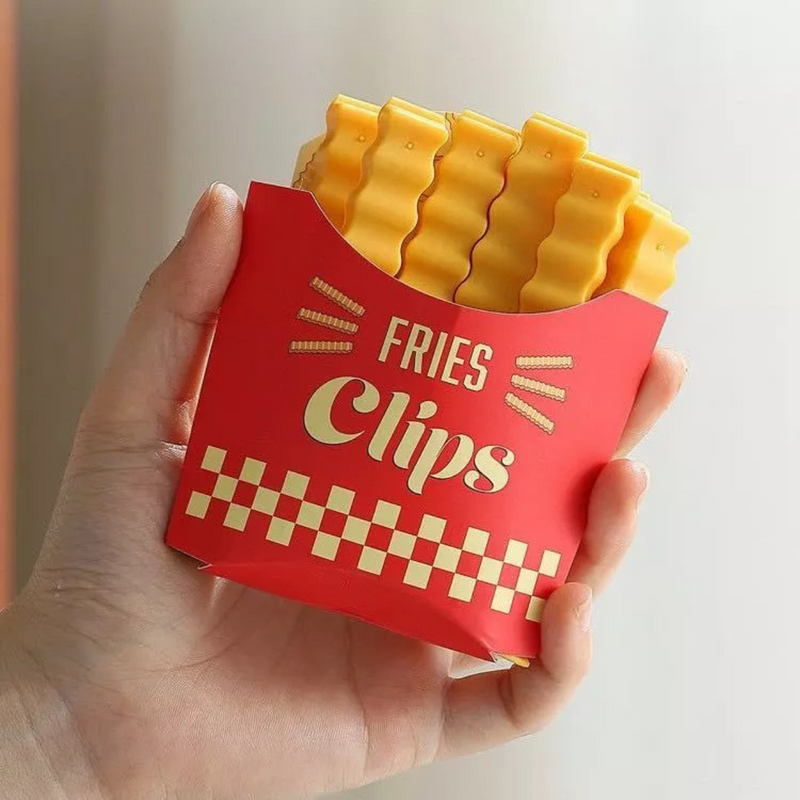 Conjunto de Prendedor de Saco Modelo Batata Frita – Vedação para Embalagens 12 unidades