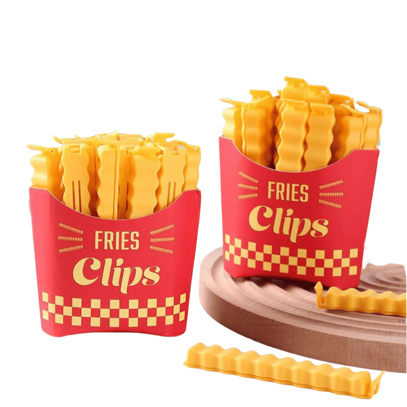 Conjunto de Prendedor de Saco Modelo Batata Frita – Vedação para Embalagens 12 unidades