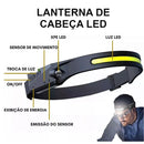 Lanterna Led de Cabeça - Recarregável & Sensor de Movimento