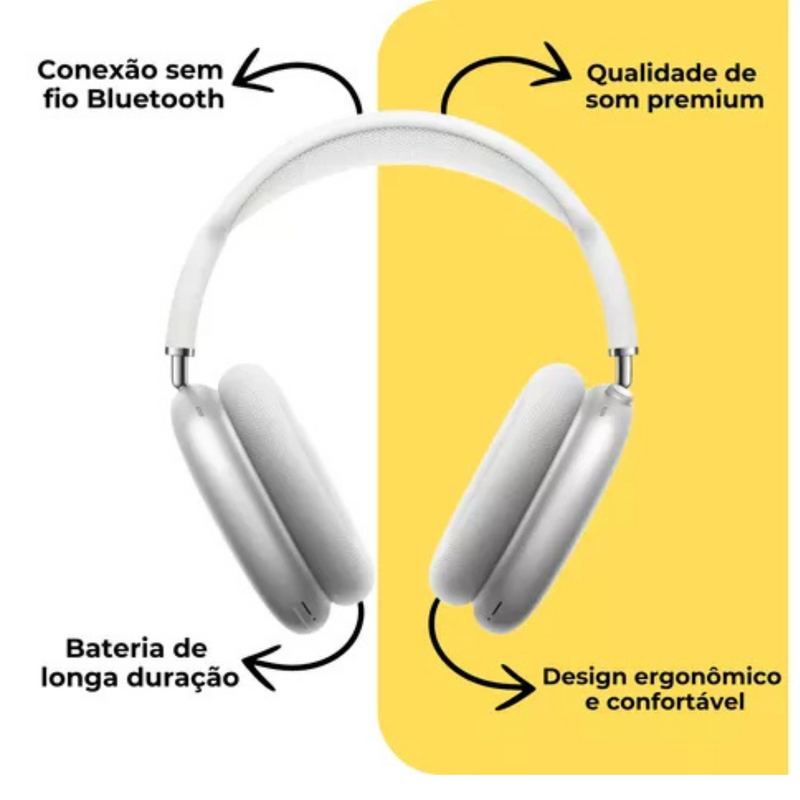 Fone De Ouvido Bluetooth P9 Max Air - Sem Fio Wireless Headphone